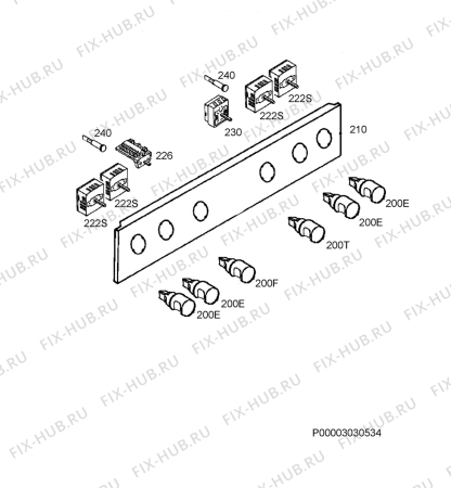 Взрыв-схема плиты (духовки) Aeg Electrolux EE3300091D - Схема узла Command panel 037